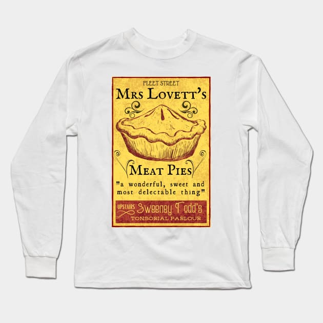 Mrs Lovett's Meat Pies - Sweeney Todd Musical Long Sleeve T-Shirt by sammimcsporran